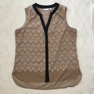 New York & Company Women's Sleeveless Medium Business Casual Button Down Blouse